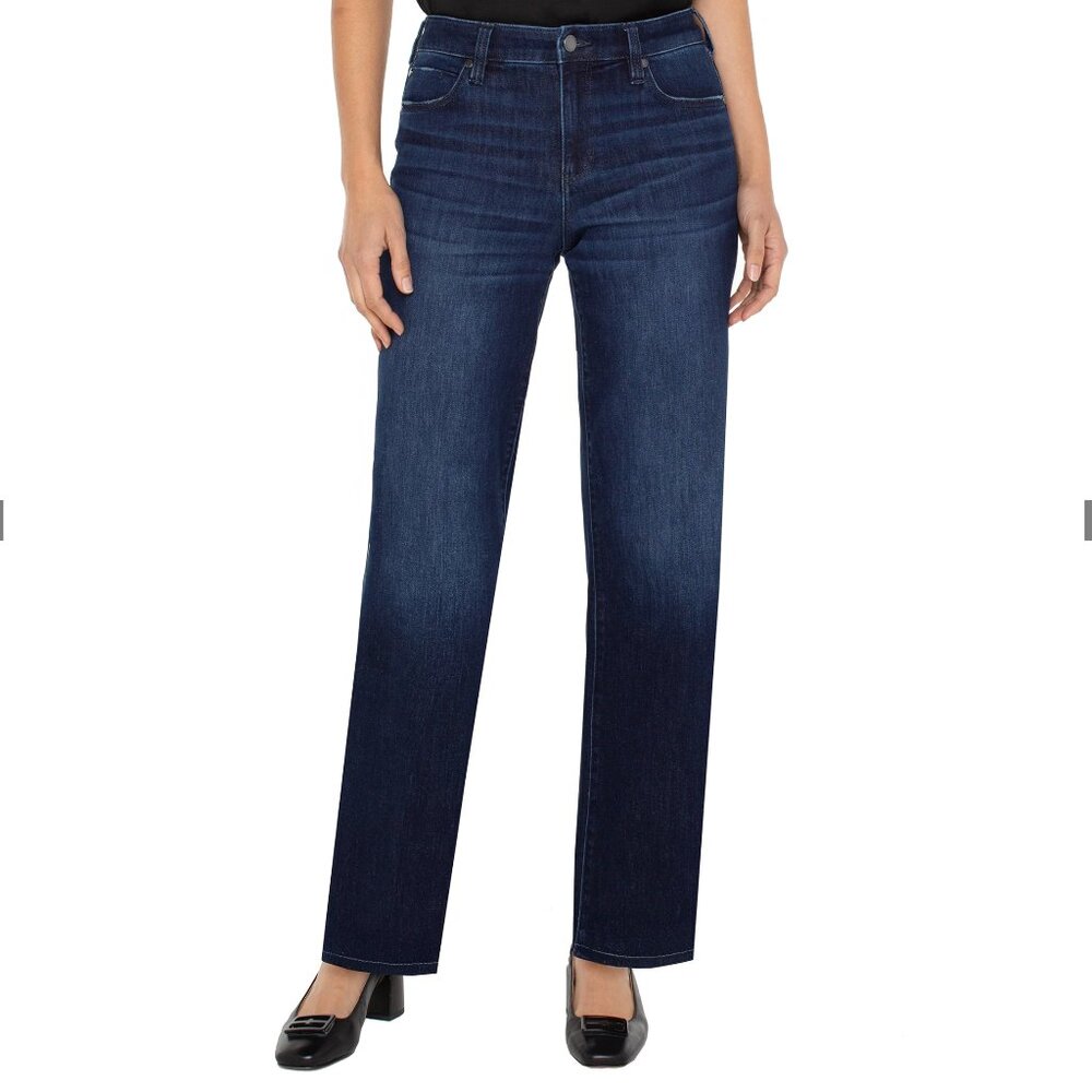 Liverpool Kennedy Straight Jeans Womens 2 / 26 Blue Mid Rise Stretch Denim